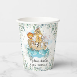 Noah's Ark Greenery Gender Neutral Baby shower Papieren Bekers