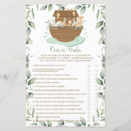 Noah's Ark Greenery over of onder Baby shower Game