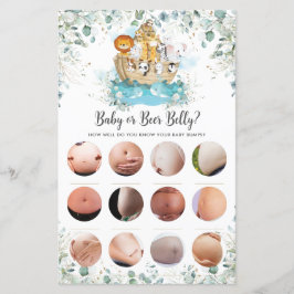 Noah's Ark Greenery Shower Baby of Beer Belly Game