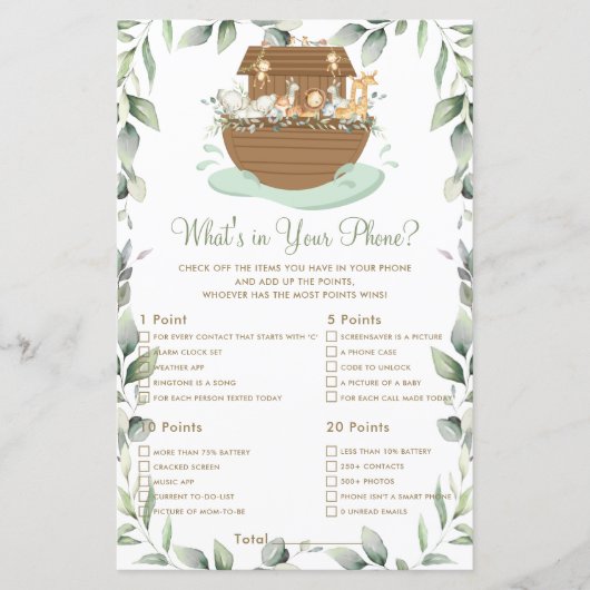 Noah's Ark Greenery Wat zit er in je telefoonspel (Voorkant)