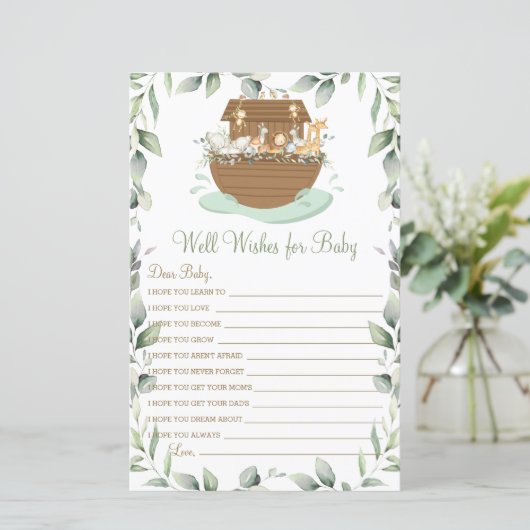 Noah's Ark Greenery wil Baby (Staand voorkant)