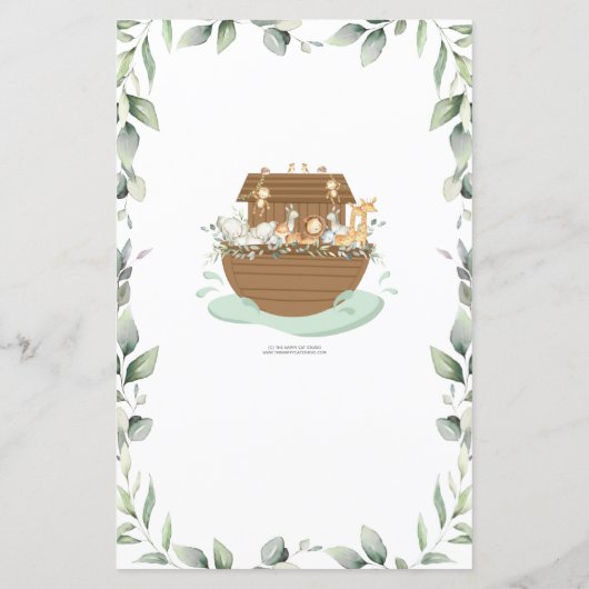 Noah's Ark Greenery wil Baby (Achterkant)