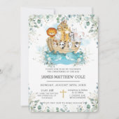 Noah's Ark groen Geslacht Neutrale doop Kaart (Voorkant)