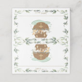 Noah's Ark Groene Dieren Doop doop doopsel Plaatskaartje (Buitenkant ongevouwen)