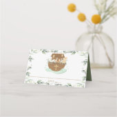 Noah's Ark Groene Dieren Doop doop doopsel Plaatskaartje (Voorkant)