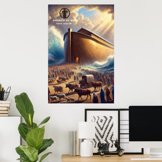 Noah's Ark Hanging Paper Poster (Thuiskantoor)