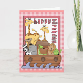 Noah's Ark Happy Birthday Kaart
