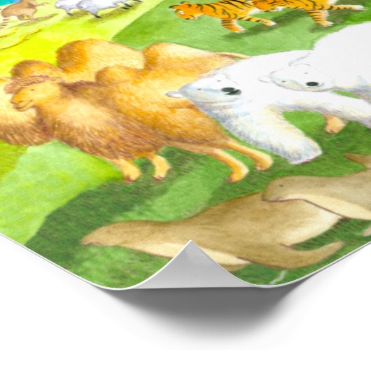 Noah's Ark Happy Landing Illustratie Poster (Hoek)