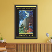 Noah's Ark Humans die op het schip lopen zwart lij Canvas Afdruk (Insitu (Woonkamer))