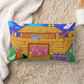 Noah's Ark illustratie Rainbow Funny Elephant Kussen (Deken)