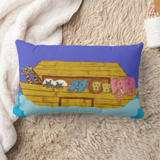 Noah's Ark illustratie Rainbow Funny Elephant Kussen (Deken)