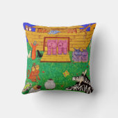 Noah's Ark illustratie Rainbow Funny Elephant Kussen (Achterkant)