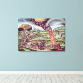 Noah's Ark, illustratie uit 'Brevis Narratio' Canvas Afdruk (Insitu (Houten vloer))