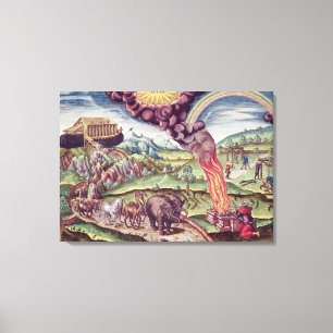 Noah's Ark, illustratie uit 'Brevis Narratio' Canvas Afdruk