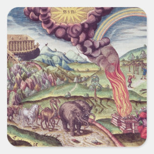 Noah's Ark, illustratie uit 'Brevis Narratio' Vierkante Sticker
