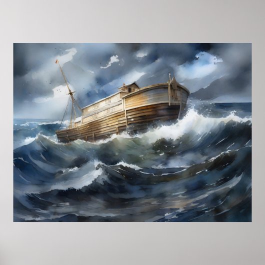 Noah's Ark in het stormachtige Zee Poster (Voorkant)