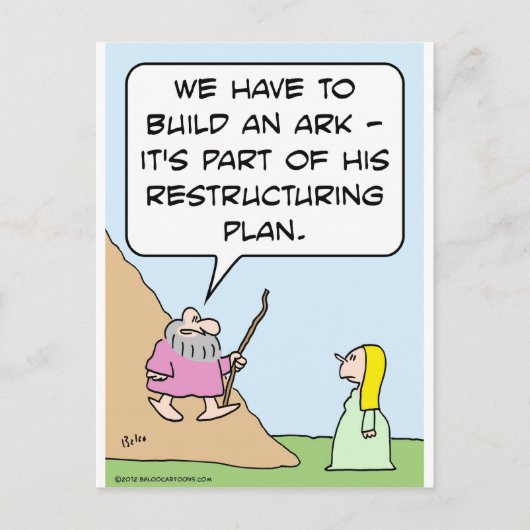Noah's ark is voor Gods herstructureringsplan Briefkaart (Voorkant)