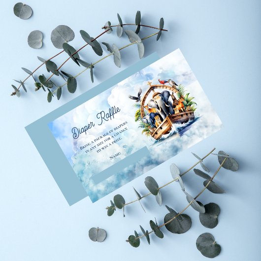 Noah's Ark Leuke Dieren Baby shower Luier Raffle Informatiekaartje