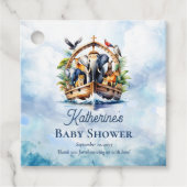 Noah's Ark Leuke Dieren Blauwe Jongen Baby shower Bedankjes Labels (Voorkant)