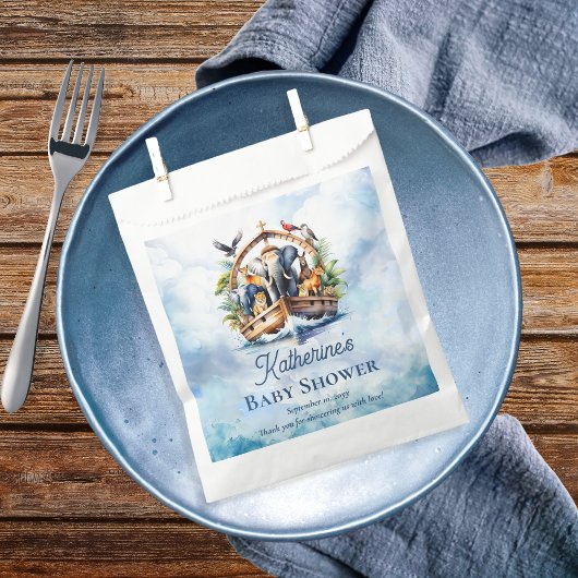 Noah's Ark Leuke Dieren Blauwe Jongen Baby shower Bedankzakje