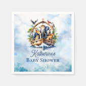 Noah's Ark Leuke Dieren Blauwe Jongen Baby shower Servet (Voorkant)