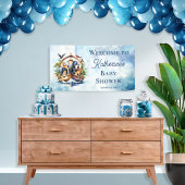 Noah's Ark Leuke Dieren Blauwe Jongen Baby shower Spandoek