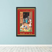Noah's ark mensen die binnen de reep komen 6 canvas afdruk (Insitu (Houten vloer))