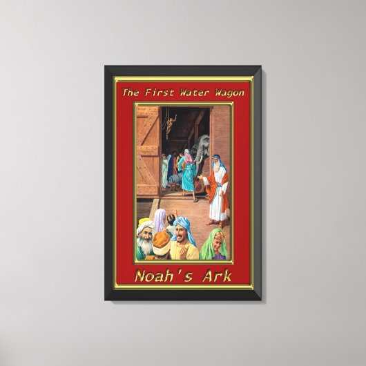 Noah's ark mensen die binnen de reep komen 6 canvas afdruk (Voorkant)