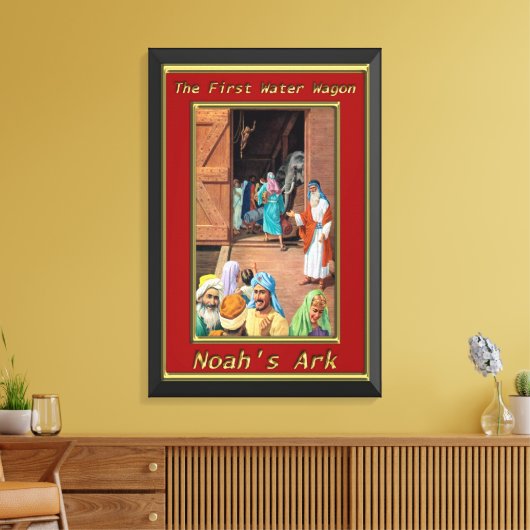 Noah's ark mensen die binnen de reep komen 6 canvas afdruk (Insitu (Woonkamer))