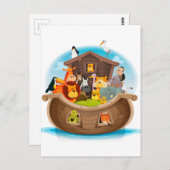 Noah's ark met Oerwouden dieren Briefkaart (Voorkant / Achterkant)