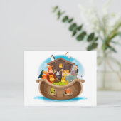 Noah's ark met Oerwouden dieren Briefkaart (Staand voorkant)