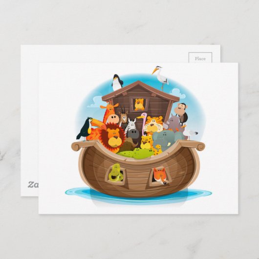 Noah's ark met Oerwouden dieren Briefkaart (Voorkant / Achterkant)
