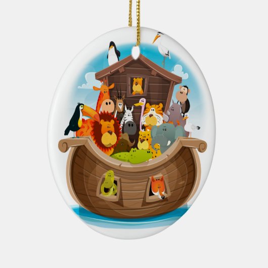 Noah's ark met Oerwouden dieren Keramisch Ornament (Rechts)