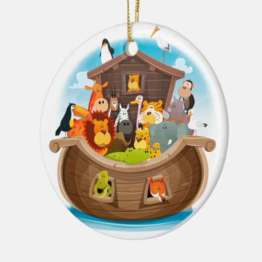 Noah's ark met Oerwouden dieren Keramisch Ornament (Links)
