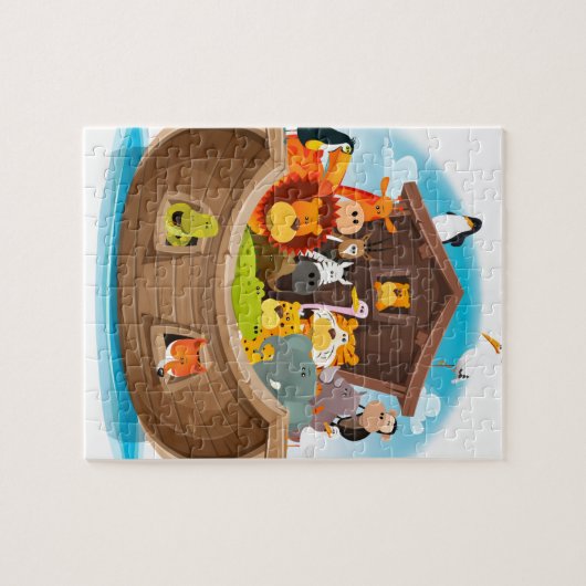 Noah's ark met Oerwouden dieren Legpuzzel (Horizontaal)