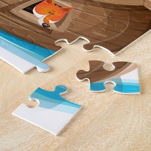 Noah's ark met Oerwouden dieren Legpuzzel (Zijkant)