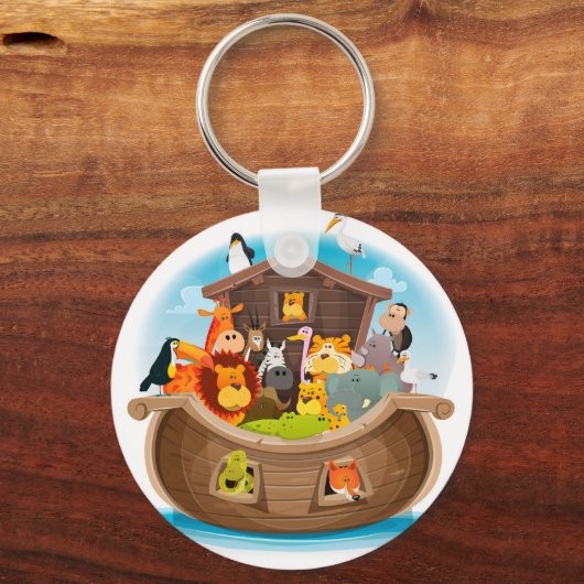 Noah's ark met Oerwouden dieren Sleutelhanger (Voorkant)