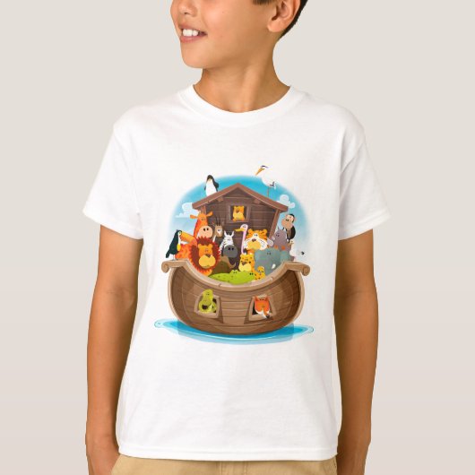 Noah's ark met Oerwouden dieren T-shirt (Voorkant)
