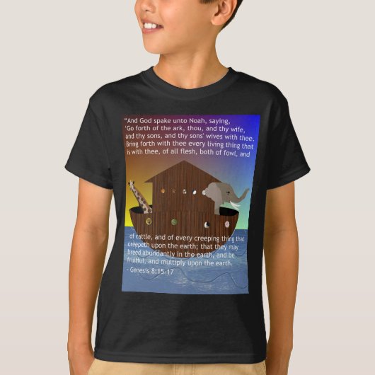 Noah's Ark (met scriptuur) Kinderen T-Shirt (Voorkant)