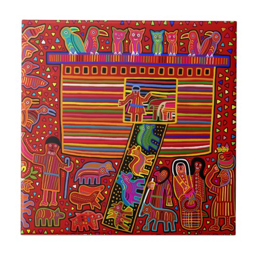 Noah's Ark Mola Keramische Tegel Tegeltje (Voorkant)