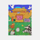 Noah's Ark: Noah's Floating Zoo: kinder kinderkame Fleece Deken (Voorkant)