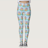 Noah's Ark Novelty Blue Religious Pattern Leggings (Voorkant)