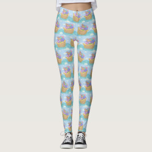 Noah's Ark Novelty Blue Religious Pattern Leggings