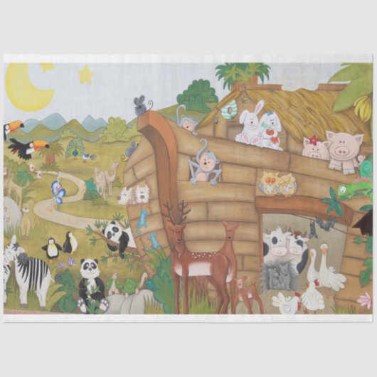 Noah's Ark Nursery Decoupage Tissuepapier (Voorkant)