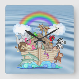 Noahs Ark Nursery Wall klok