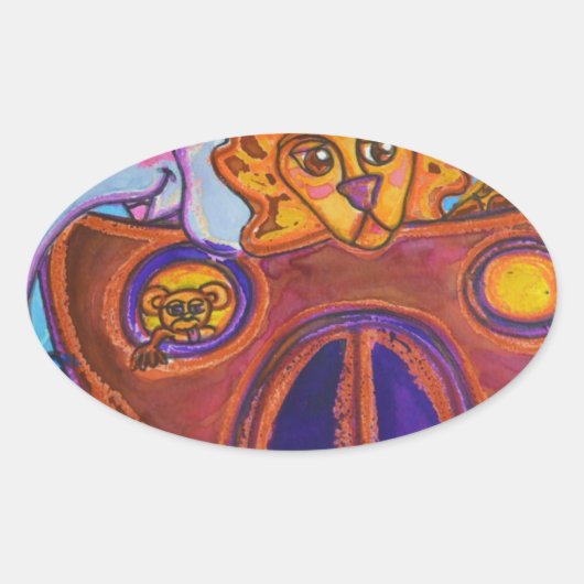 Noah's Ark Ovale Sticker (Voorkant)