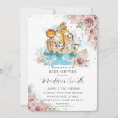 Noah's Ark Pampas Grass Blush Floral Baby shower Kaart (Voorkant)