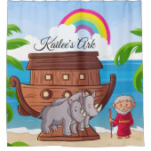 Noah's Ark Persoonlijke kleurrijke Kinder Bijbel Douchegordijn (Voorkant)