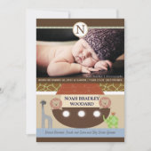 Noah's Ark Photo Birth Announcement Aankondiging (Voorkant)