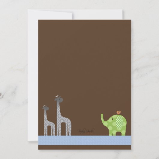 Noah's Ark Photo Birth Announcement Aankondiging (Achterkant)